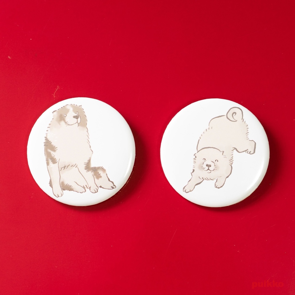 缶バッジ 58mm 長沢芦雪 仔犬3(2個セット)