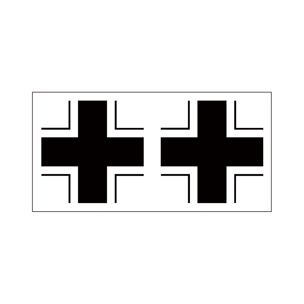 黒十字(2片) ステッカー
