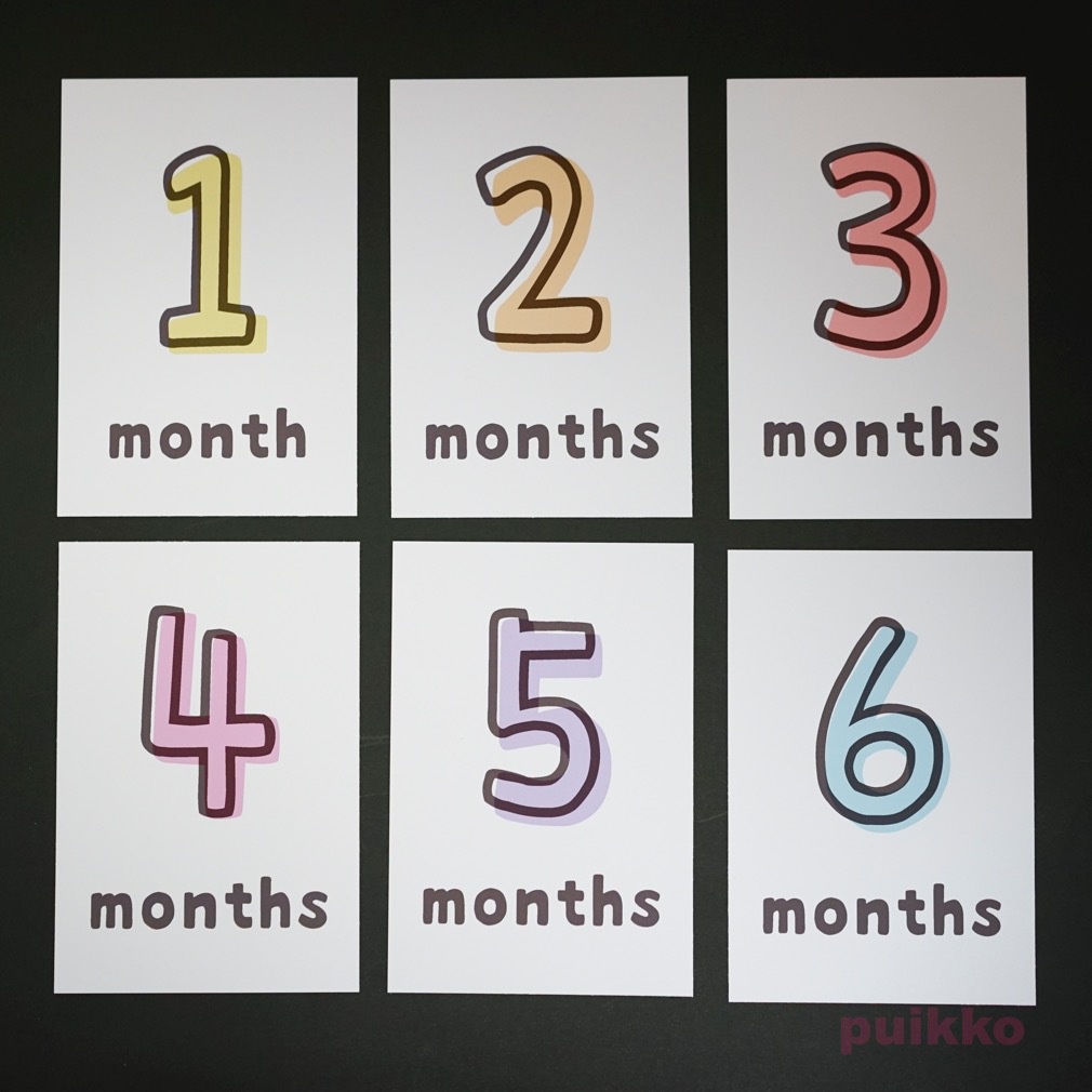 ベビーマンスリーカード 手書き風(はがきサイズ)