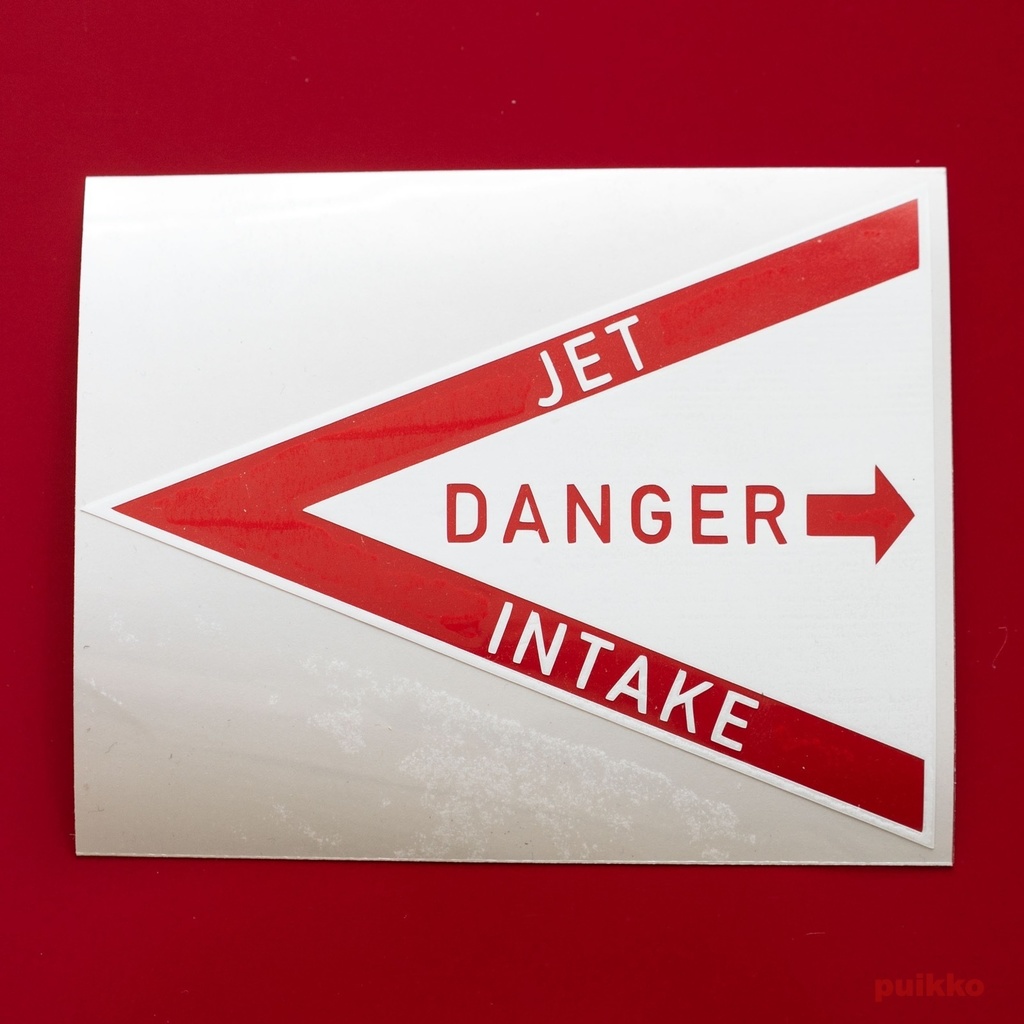 ミリタリーステッカー　整備記号　DANGER JET INTAKE（重ね貼りタイプ）