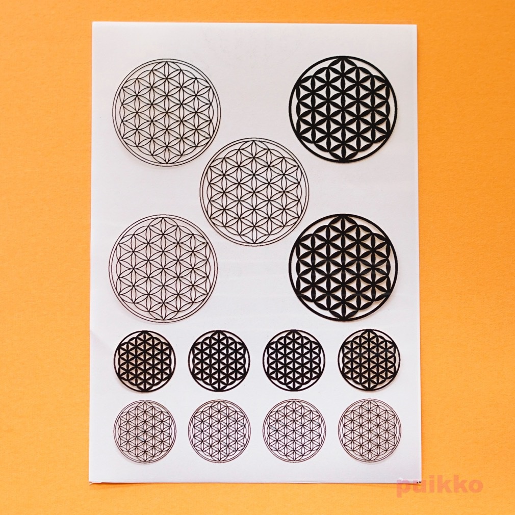 フラワーオブライフ・大 箔押し・金 レジン封入用フィルム