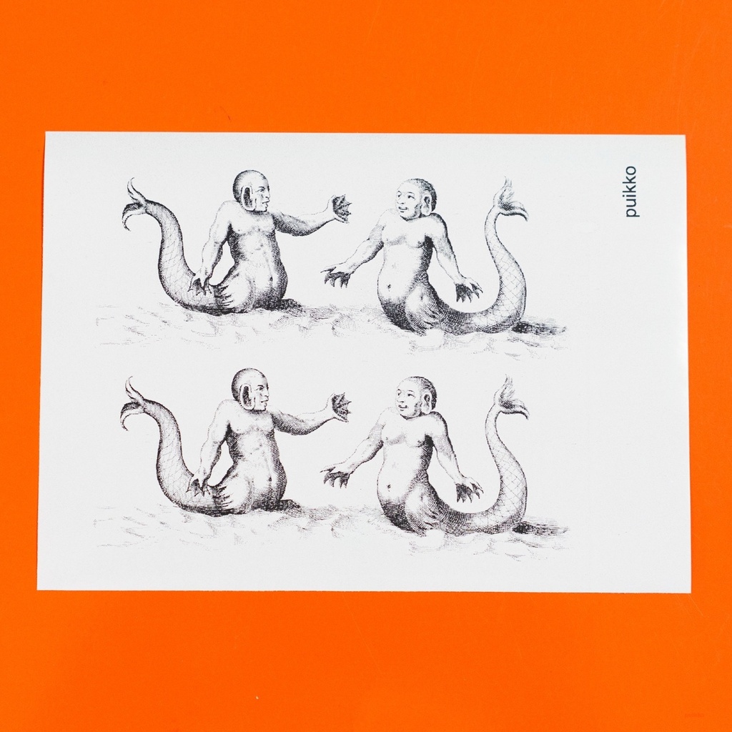 シール　ヨンストン「鳥獣虫魚図譜」より　人魚（A6判）