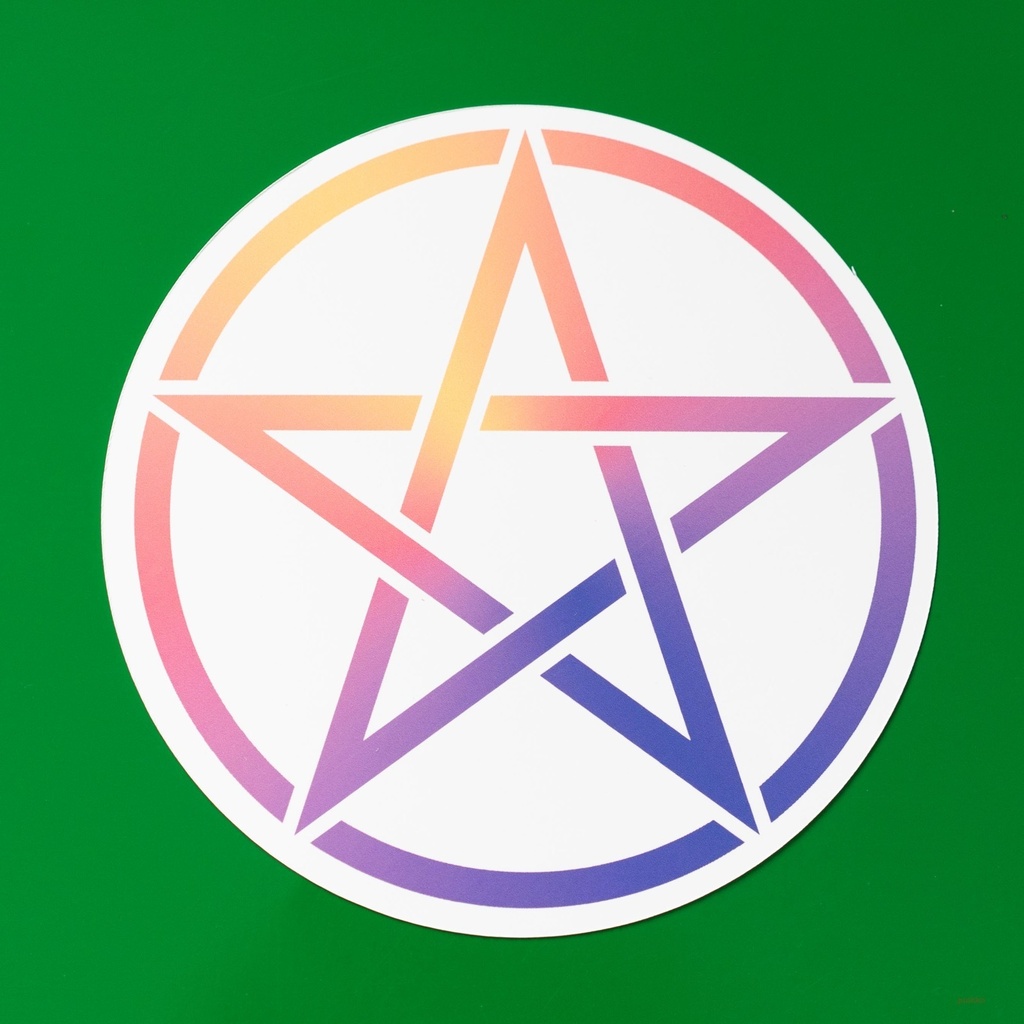 シールタイプステッカー　五芒星＋円