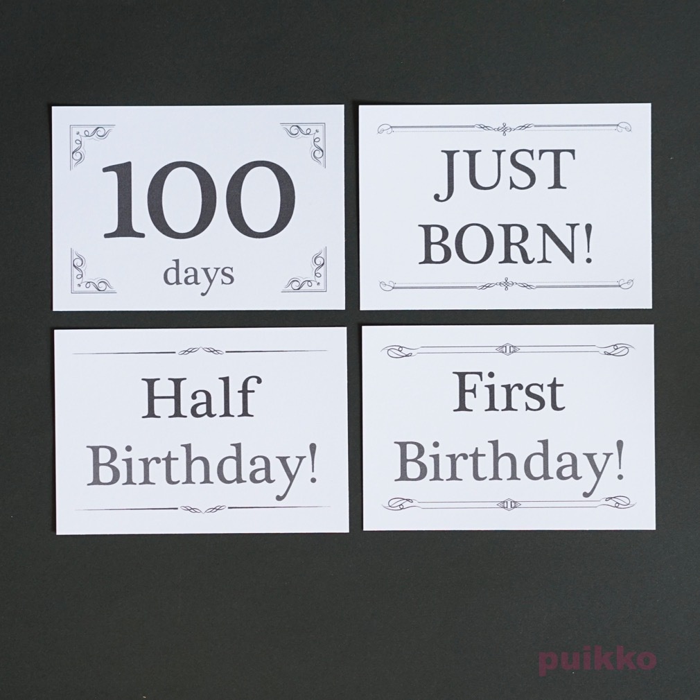 ベビーマンスリーカード レトロ飾り罫(L判)