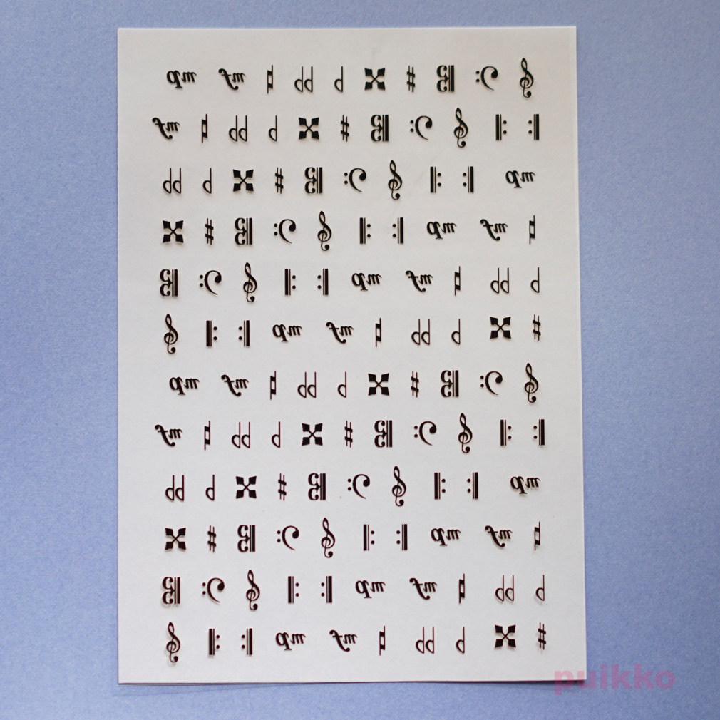 音楽記号2・小 箔押し レジン封入用フィルム