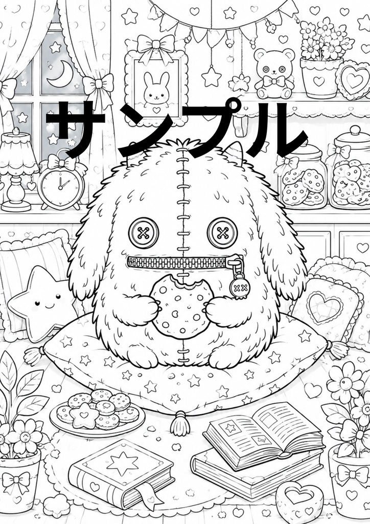 不思議な生き物メモワール塗り絵
