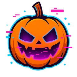 🎃 Neon Nightmare Halloween Clip Art Pack – Glowing PNG Graphics for Digital Creators