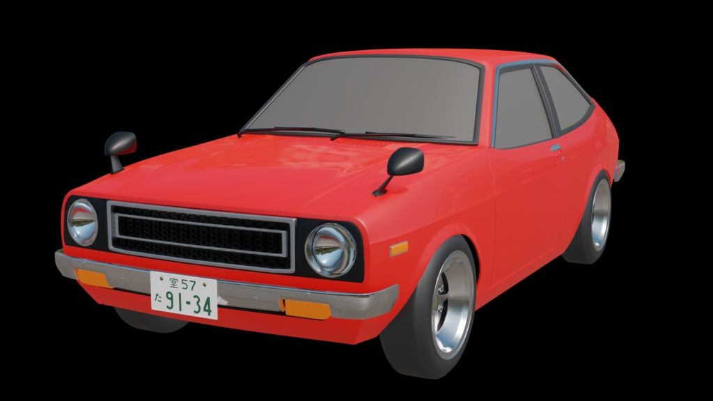 3D素材】トヨタパブリカスターレットkp47 blender file - 昭和車物語