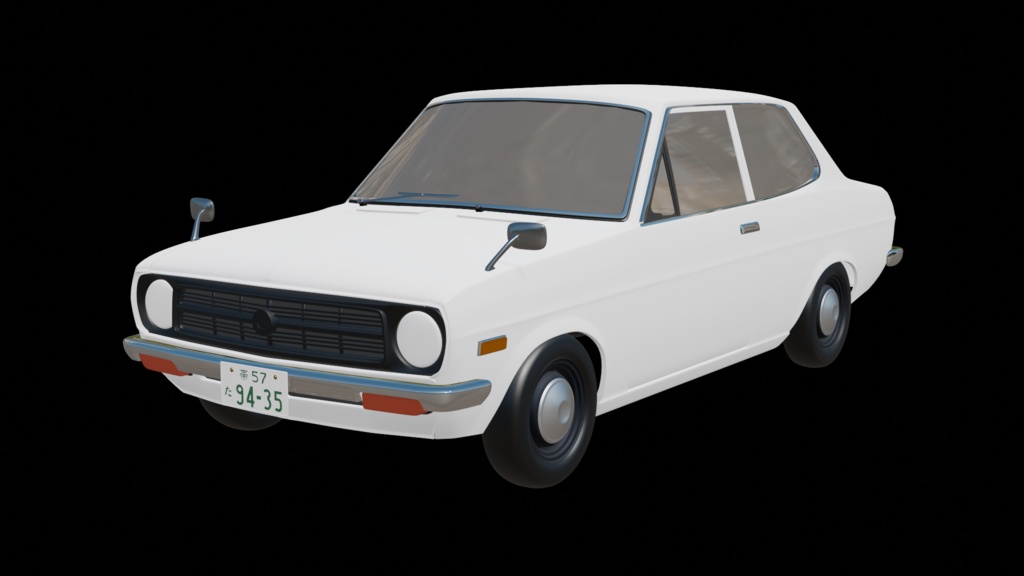 【3D素材】日産サニー b110　2ドアセダン　blender file