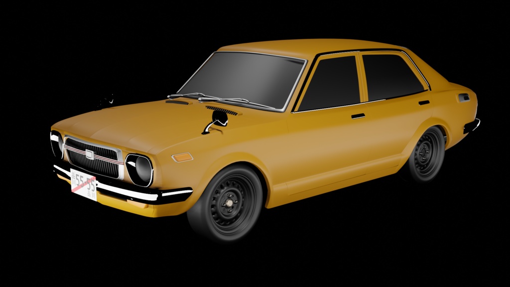 【3D素材】トヨタ　スプリンター　TE20　セダン　４ドア　blender file