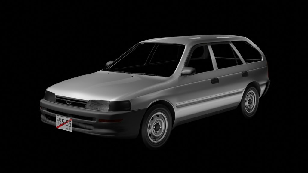 【3D素材】トヨタ　カローラバン TOYOTA Corolla van E100 blender file