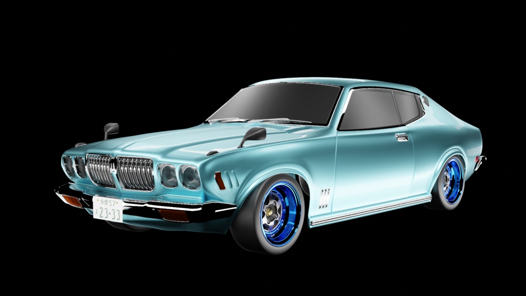【3D素材】日産 ブルーバード610 　2ドアクーペ 　blender file