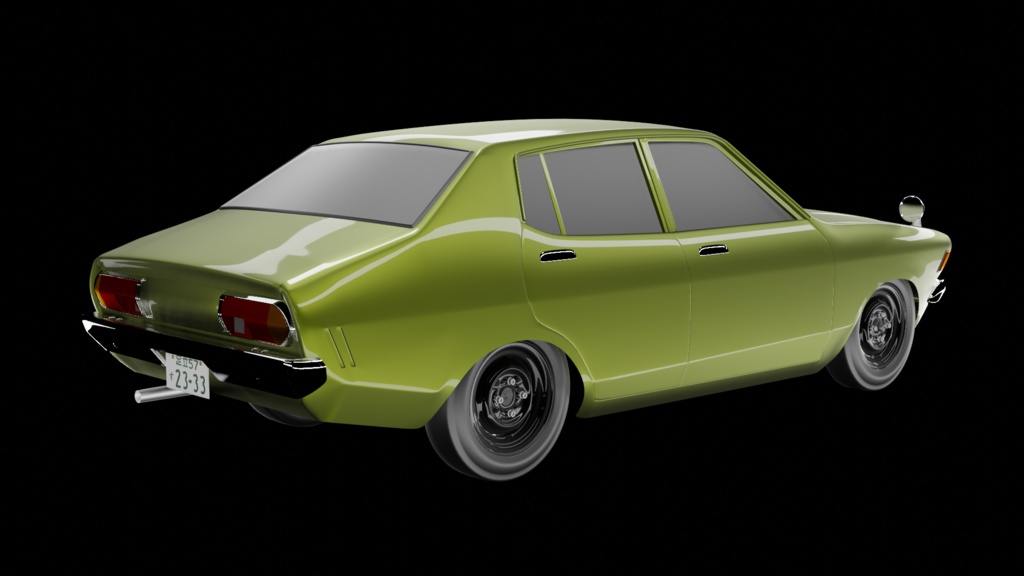 【3D素材】 サニーb210セダン 4ドア blender file