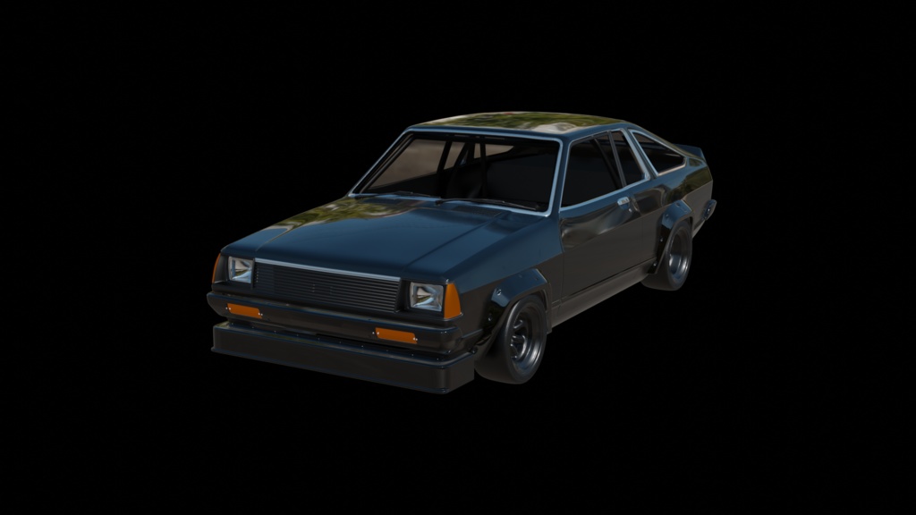  【3D素材】日産 サニーB310 後期　サニークーペ　2ドア　TSモデル 　blender file
