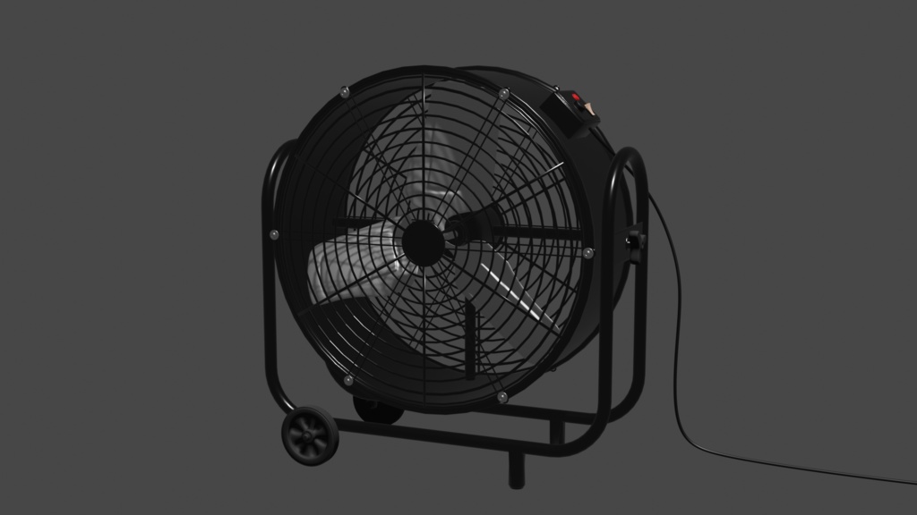 【3D素材】工場扇②　小物　ガレージ　家電　blender file