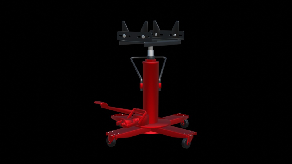 【3D素材】工具　ミッションジャッキ  小物　ガレージ品 自動車整備　blender file