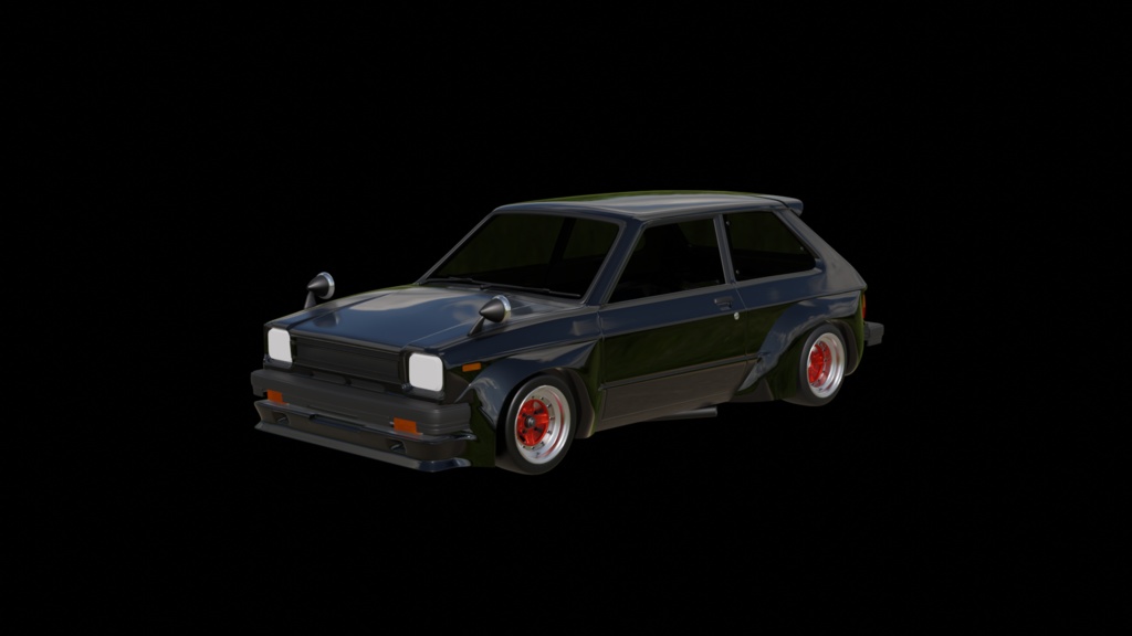 【3D素材】トヨタ スターレットkp61 中期　TS仕様　blender file