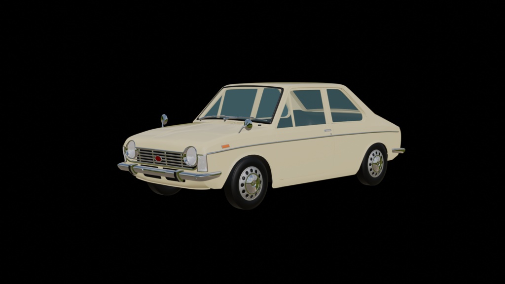 【3D素材】スバル1000　2ドアセダン blender4.0 file