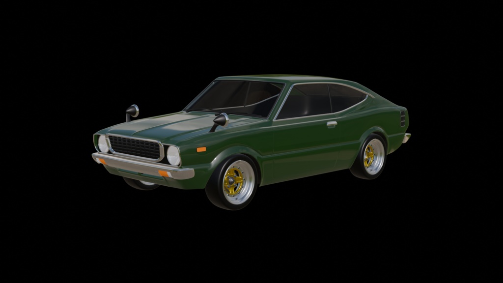 【3D素材】トヨタ　カローラ　ハードトップ　TE37　 blender4.0 file