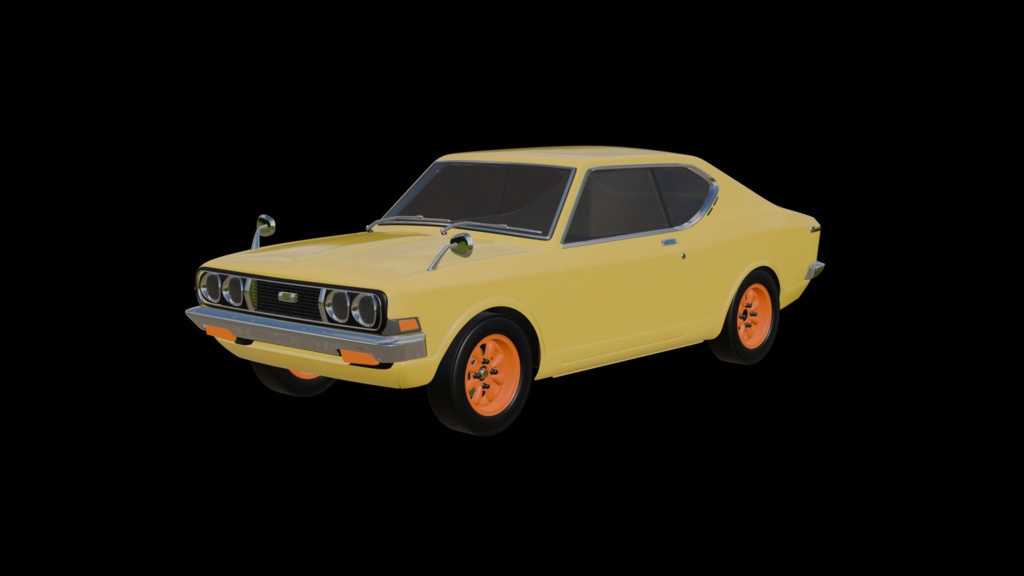  【3D素材】トヨタ　コロナ　HT RT90 4代目 blender4.0 file