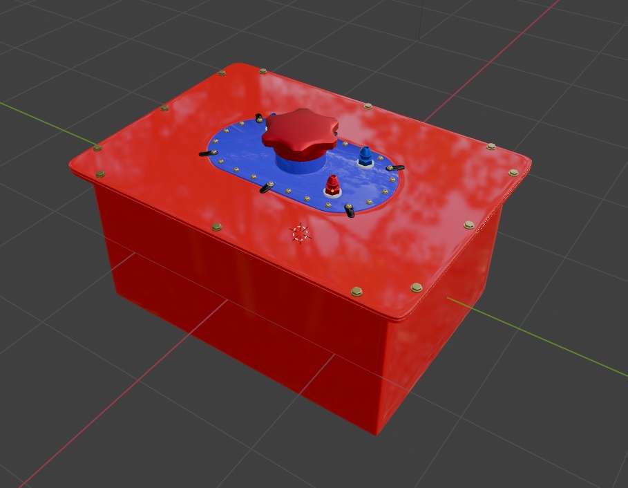 【3D素材】安全タンク　45L用　燃料タンク　レーシングカー用　blender file 4.0