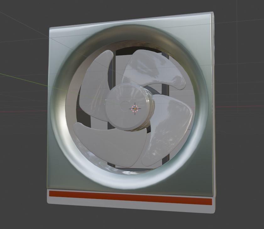 【3D素材】換気扇　⑫　昭和レトロ家電　blender file