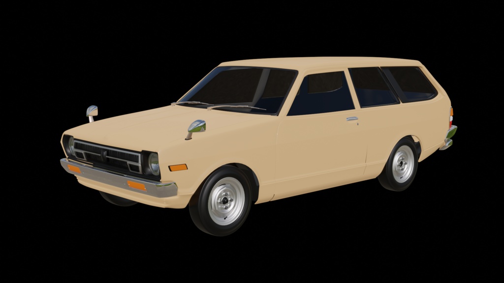 【3D素材】日産 サニーB310 前期　2ドア バン 　blender file