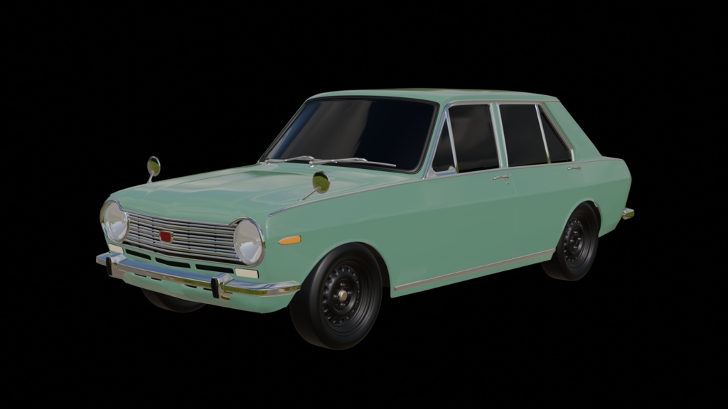 【3D素材】日産 サニーB10 4ドア セダン 　blender file