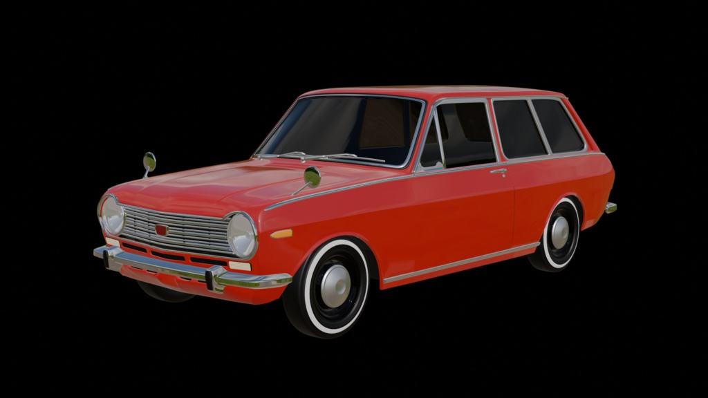 【3D素材】日産 サニーB10 2ドア バン 　blender file
