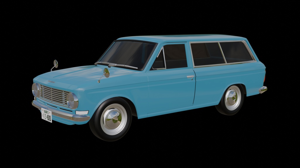 【3D素材】ダットサン1300　バン　blender file