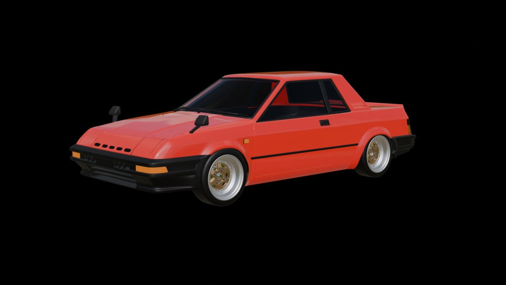 【3D素材】日産パルサーエクサ　KHN12　blender file