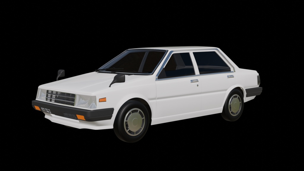 【3D素材】　日産サニー B11 4ドア　blender file