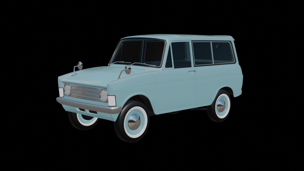 【3D素材】　コニー360　バン　愛知機械　blender file