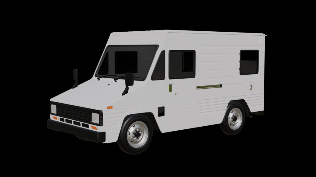 【3D素材】　日産ダットサントラック　ウォークスルーバン　blender file