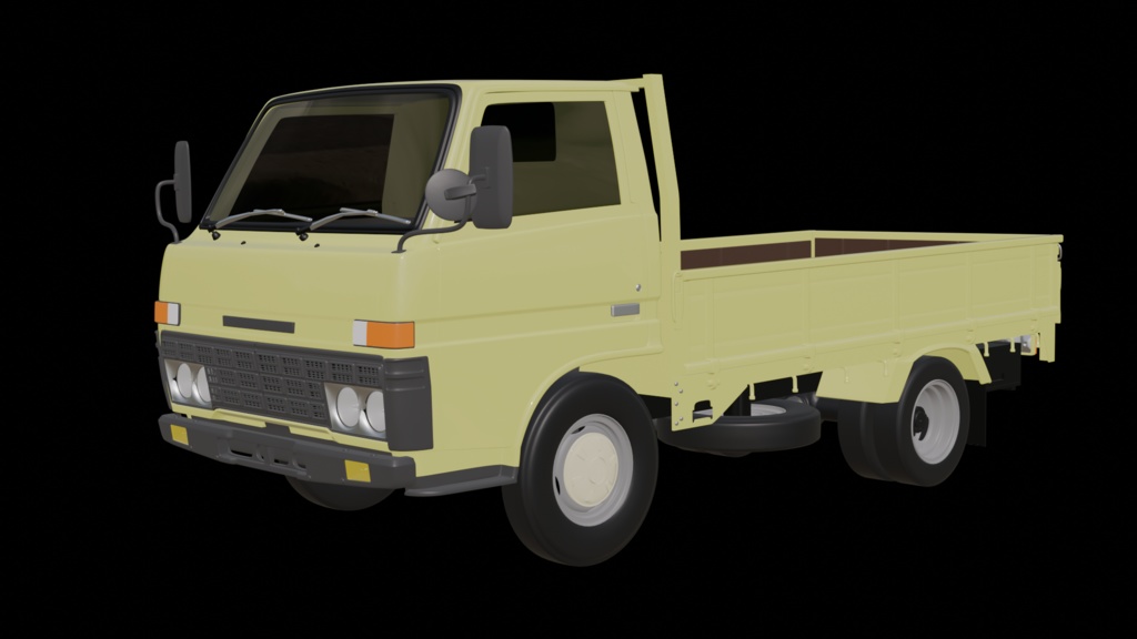 【3D素材】　ダイナ　平トラック2 t　　4代目　 blender file