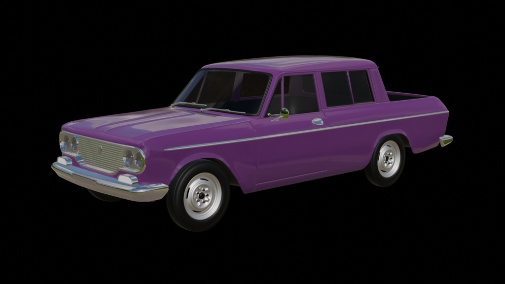 【3D素材】クラウン 2代目　ダブルピックアップ　 blender file