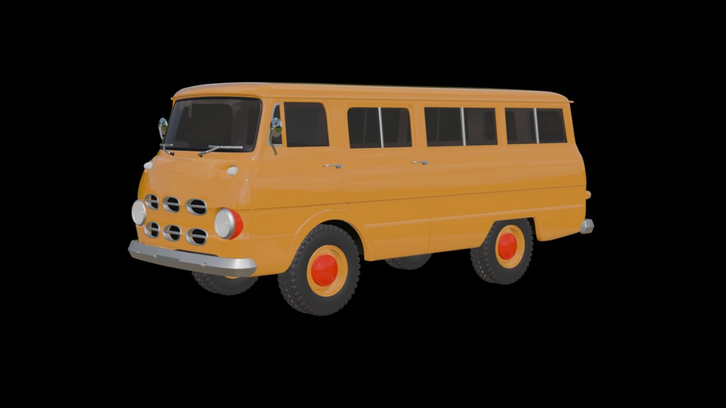 【3D素材】プリンスマイクロバス　前期　 blender file