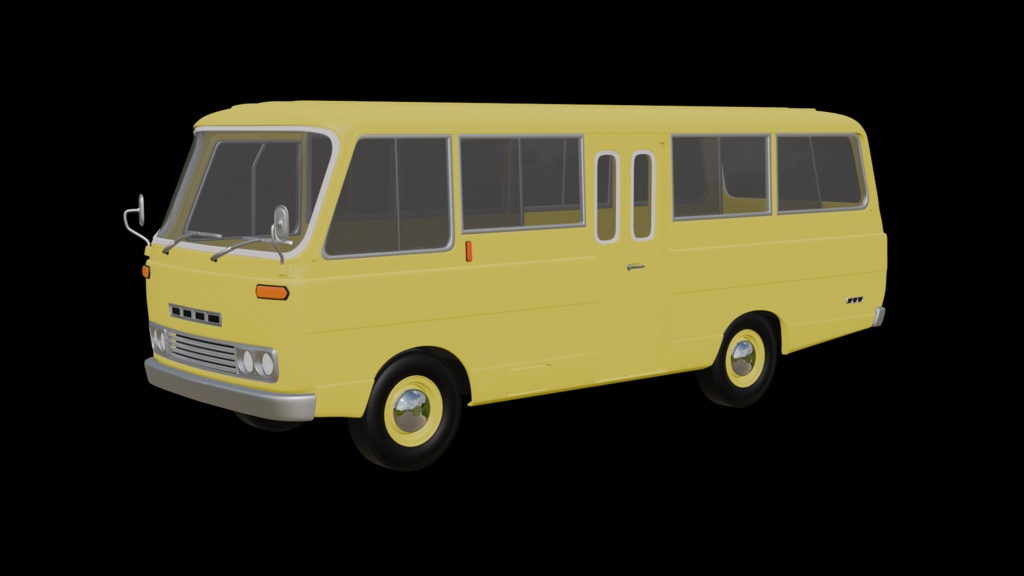 【3D素材】パークウェイ　シングルタイヤ 　マイクロバス　 blender file