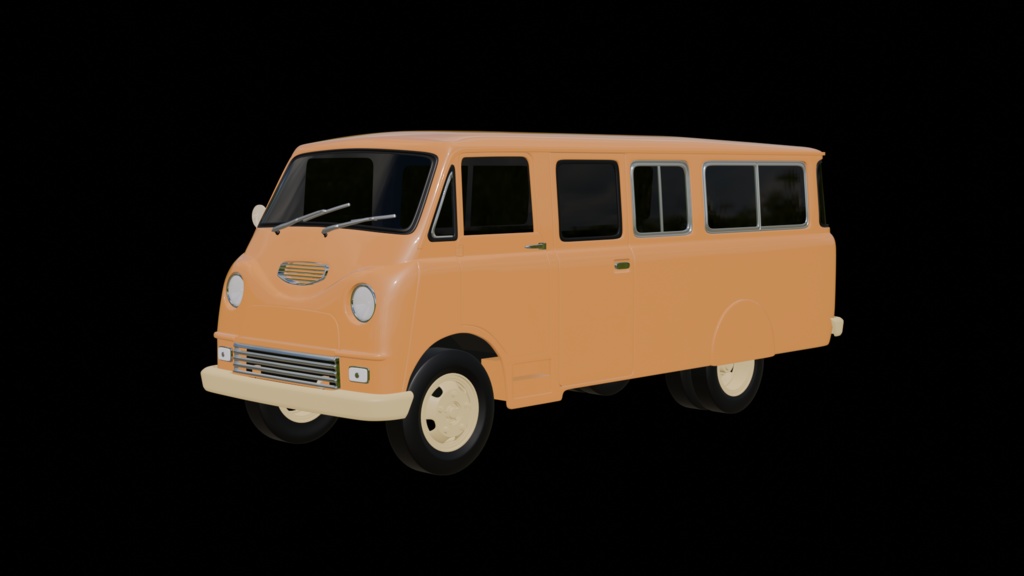 【3D素材】ベスパ v200　マイクロバス　 blender file