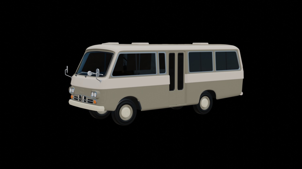 【3D素材】スーパーライトバス　　マイクロバス　 blender file