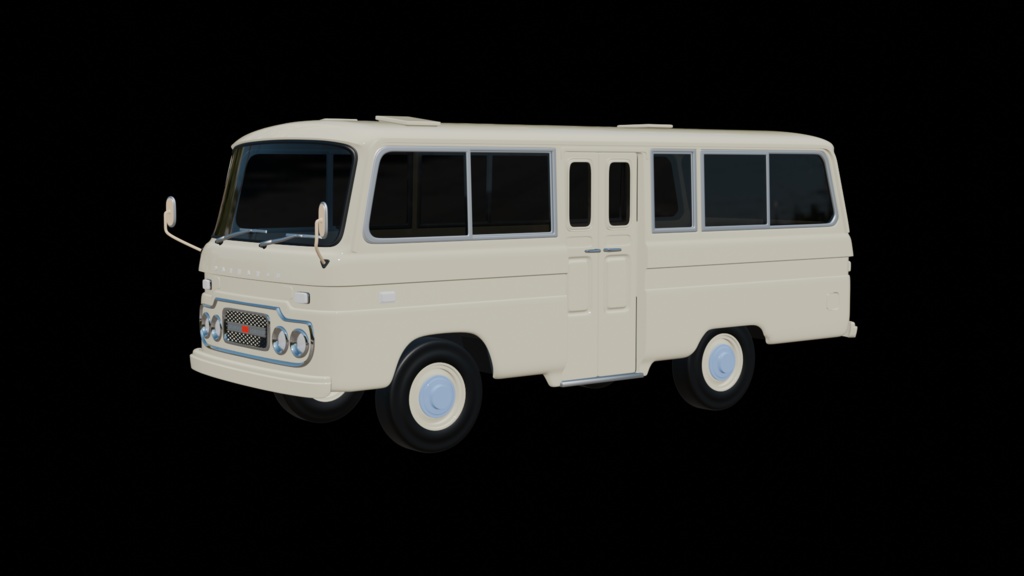 【3D素材】sv20型　ショートver.　マイクロバス　 blender file