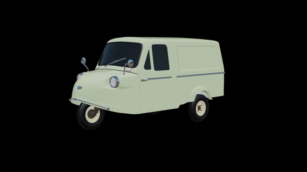 【3D素材】3輪　ミゼットバン　 blender file