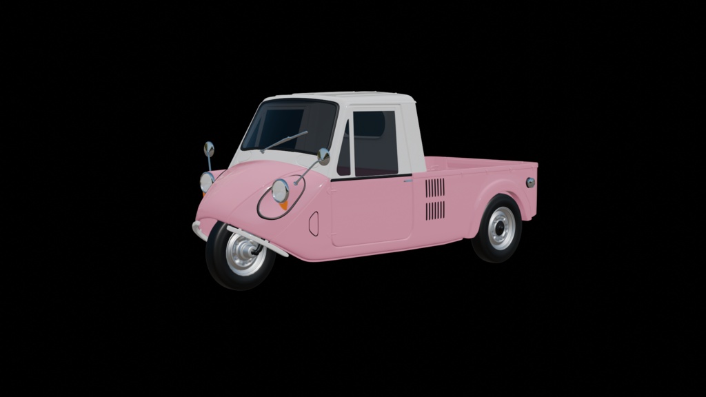 【3D素材】3輪　K360トラック　 blender file