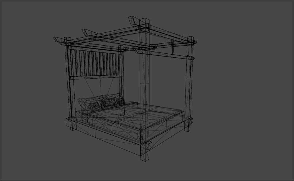 Japanese Zen Canopy Bed (VRChat Optimized)
