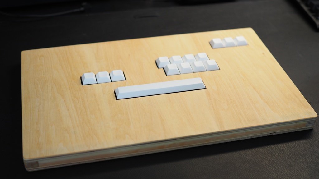 木製キーボード型アケコン　ナチュラル