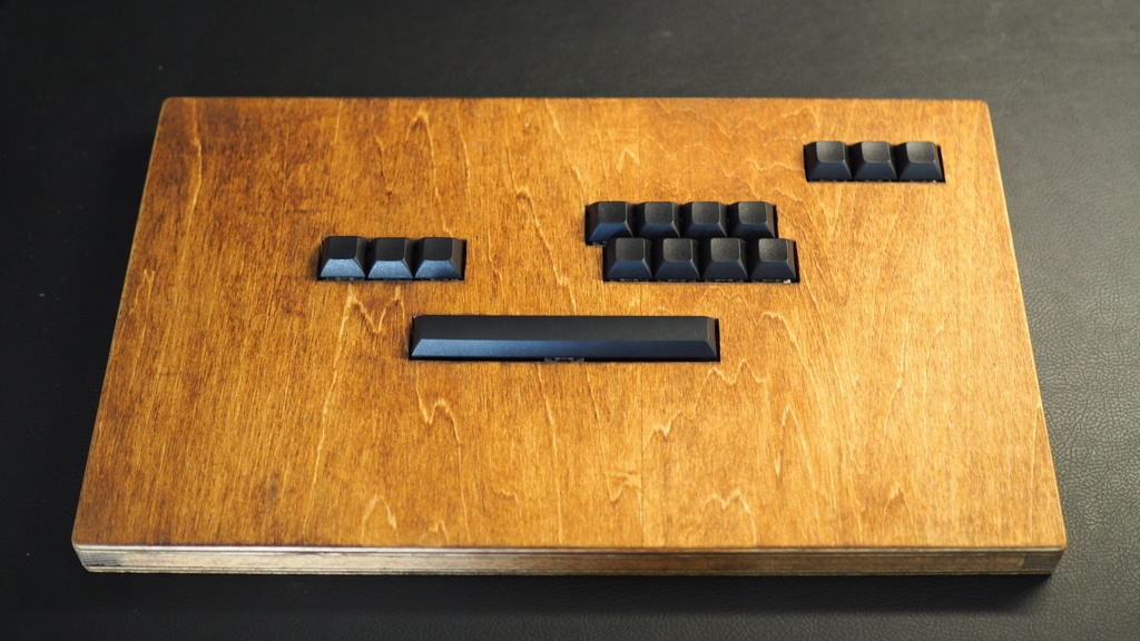 木製キーボード型アケコン　ダークウォルナット