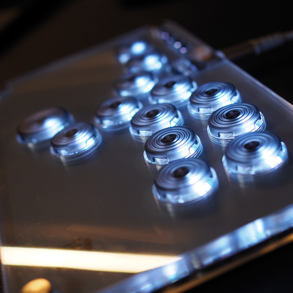 【LED】アクリルコンパクトレバーレス13ボタン