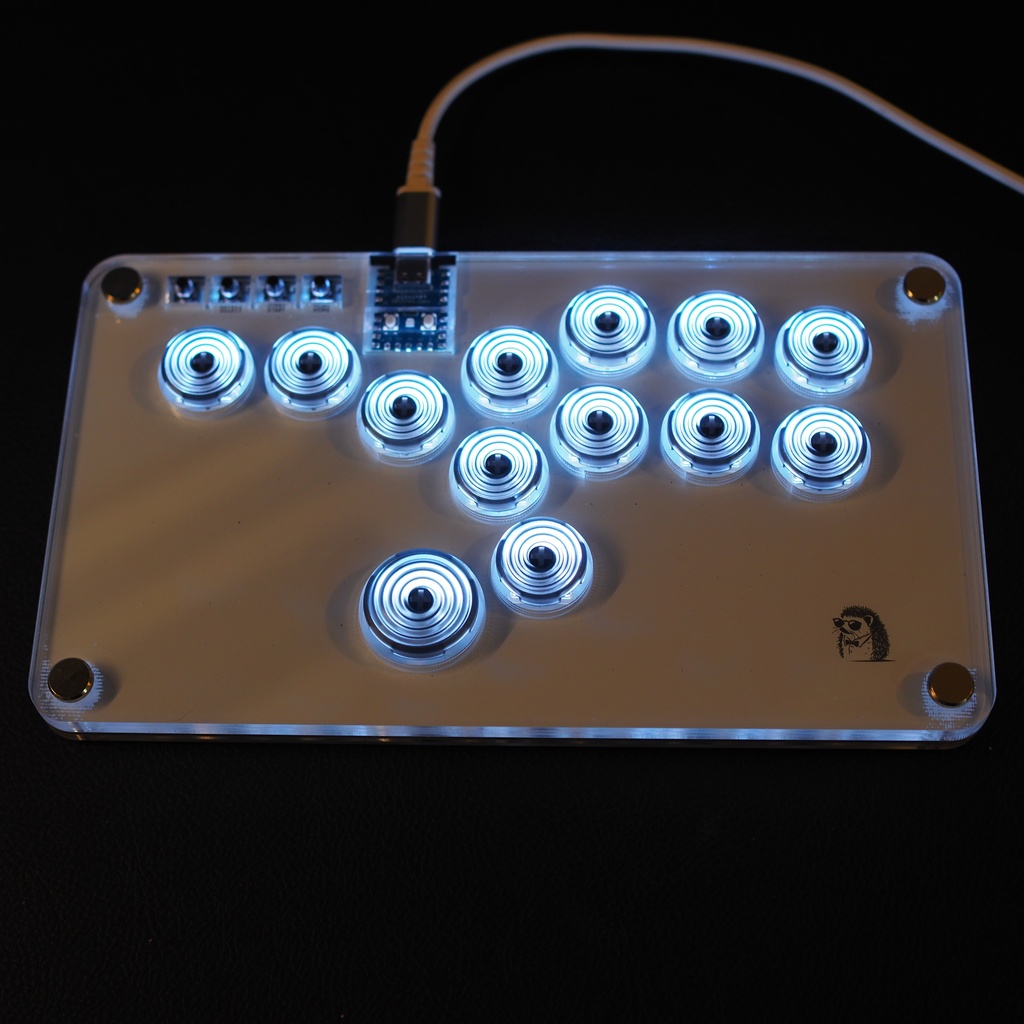 【LED】アクリルコンパクトレバーレス13ボタン
