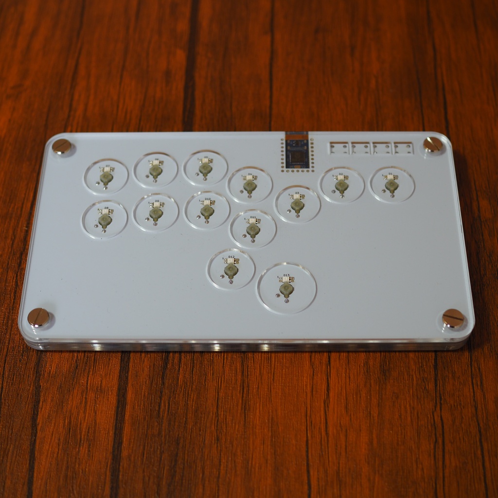 【LED】アクリルコンパクトレバーレス13ボタン