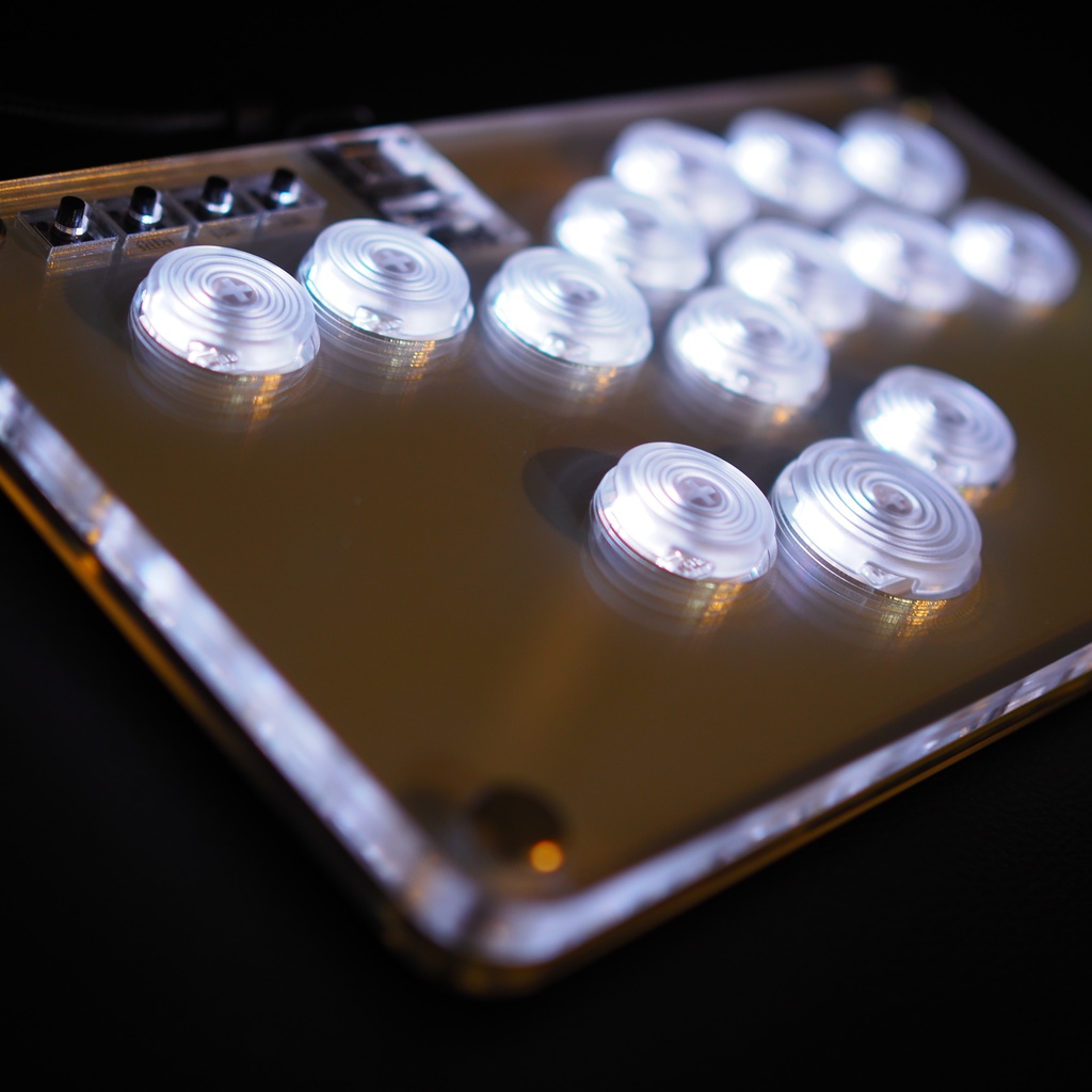 【LED】アクリルミニレバーレス14ボタン ホワイト